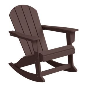 Outdoor Patio Rocking Adirondack Chair – Dark Brown