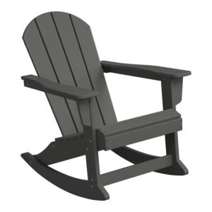 Outdoor Patio Rocking Adirondack Chair – Gray