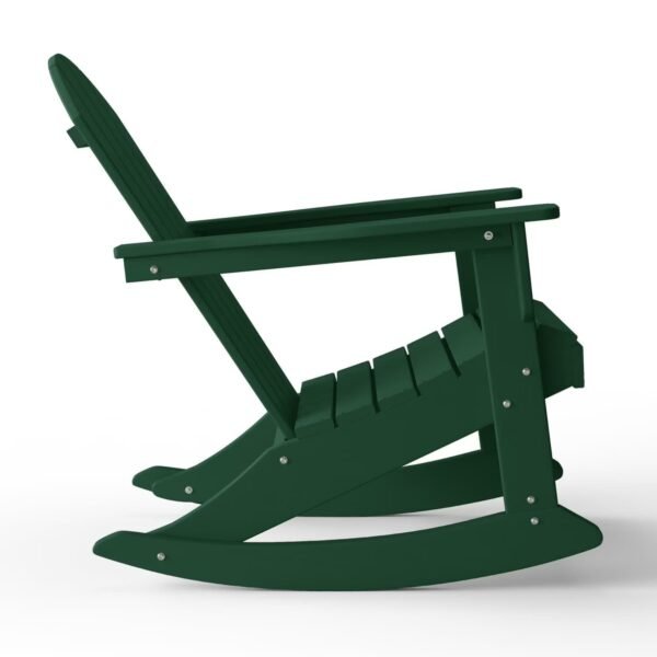 Outdoor Patio Rocking Adirondack Chair – Dark Green